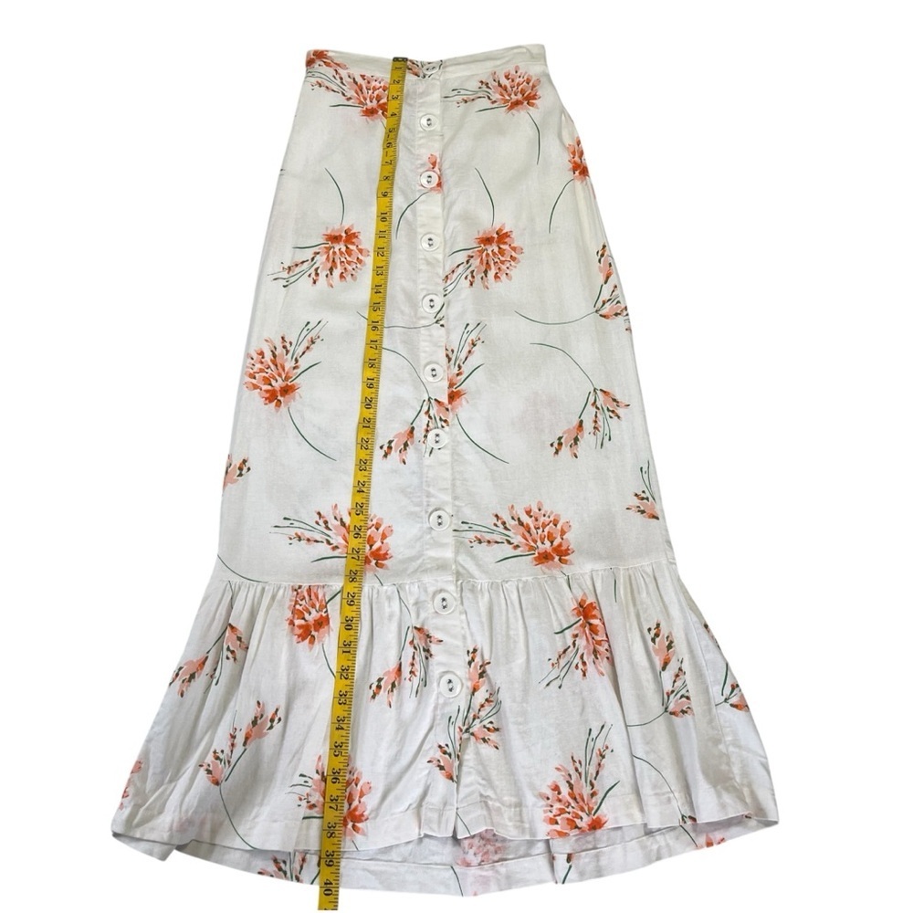 Urban Outfitters Selma Linen Blend Ruffle Button-Through Maxi Skirt Size Small - Picture 7 of 8